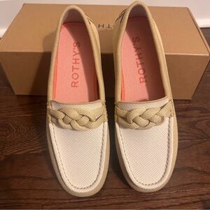 Rothy's Women's Tan and Cream Braided Loafers